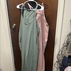 SHEIN Green and Pink Jumpsuits